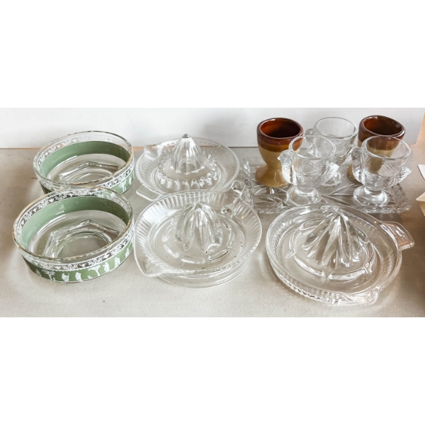 VINTAGE GLASS JUICERS ETC.