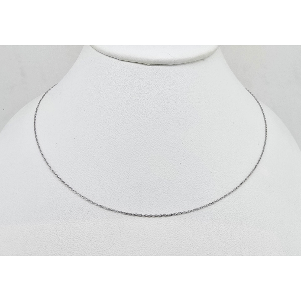 10K WHITE GOLD 18" NECKLACE