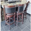 Image 1 : MINI BAR / COUNTER W/ 3 SWIVEL BAR STOOLS 