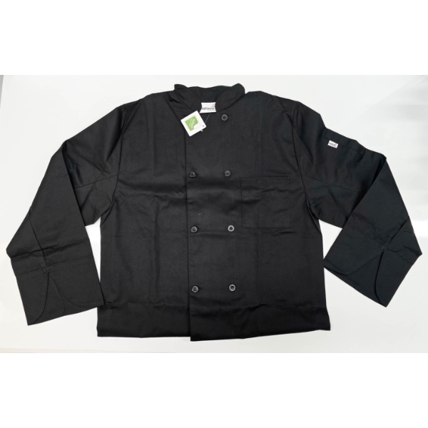 2 BLACK CHEF WEAR JACKETS - SIZE MEDIUM