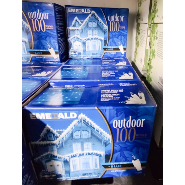 5 X 100 ICICLES SUPER BRIGHT BLUE STRING LIGHTS