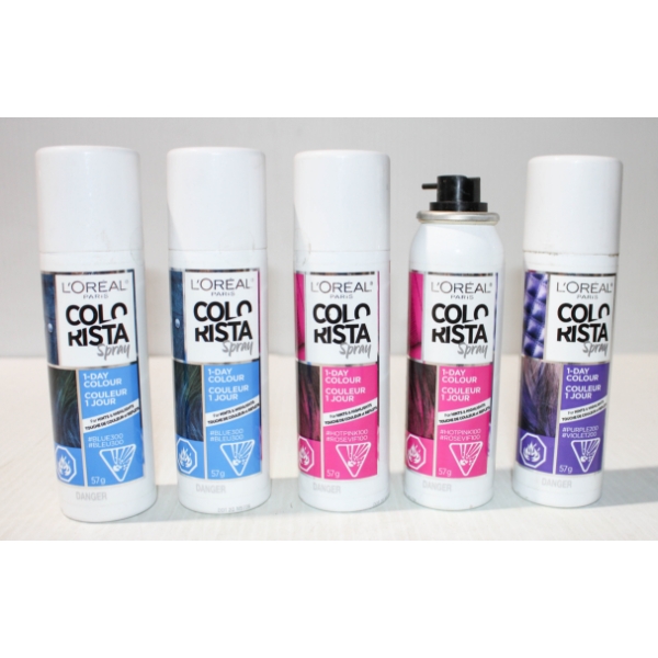 5 NEW L'OREAL PARIS COLO RISTA 1-DAY HAIR SPRAY