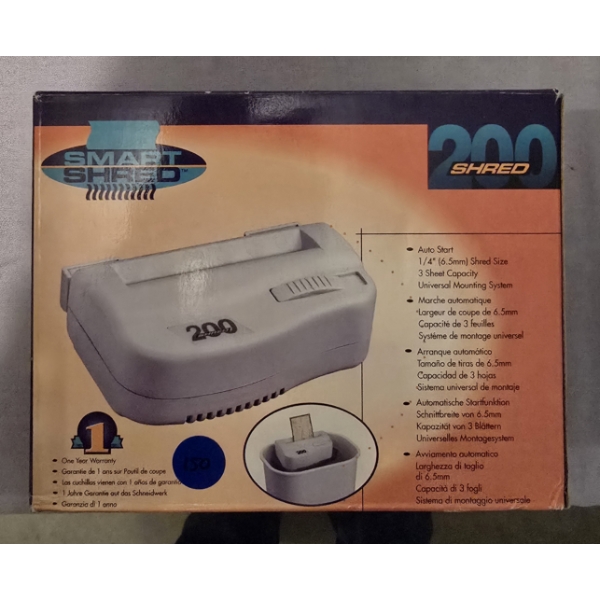 SMALL SMART SHRED GARBAGE CAN MOUNTING PAPER SHREDDER