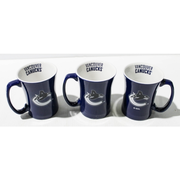 3 X 14 0Z  NEW NHL VICTORY SPORTS MUGS - VANCOUVER CANUCKS 