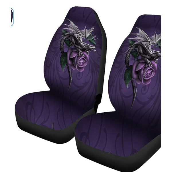 NEW NU TREND FRONT BUCKET SEAT COVERS - DRAGON & ROSE
