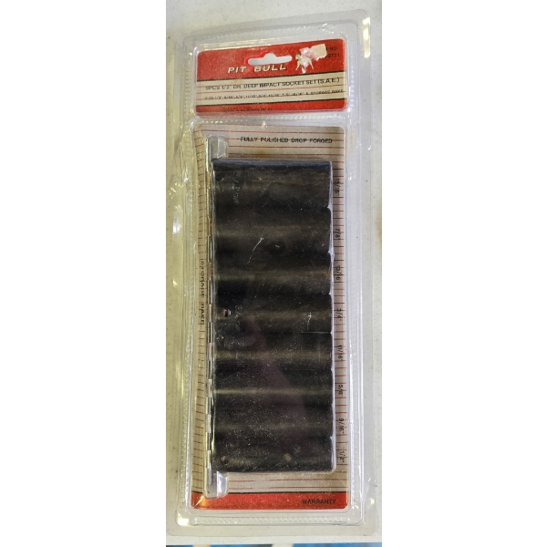 NEW 9PCS PIT BULL 1/2" DR. DEEP IMPACT SOCKET SET