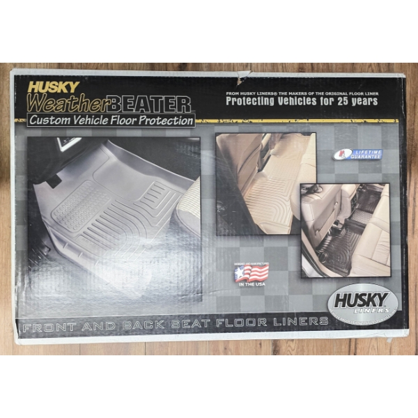HUSKY WEATHER BEATER FORD SUPER CREW FRONT & BACK FLOOR MATS