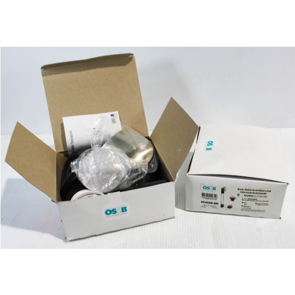 TWO NEW WASTE/OVERFLOW KIT BRUSHED NICKEL