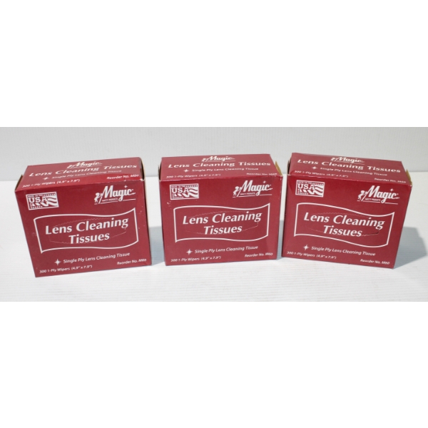 3 X 300 MAGIC LENS CLEANING TISSUES 1-PLY WIPES
