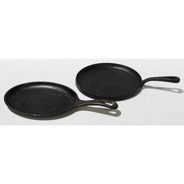 2 CAST IRON FRYING PANS