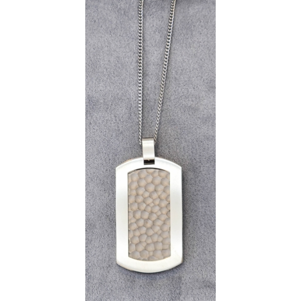 22" NEW STEEL CHAIN W/ PENDANT STEEL & TITANIUM