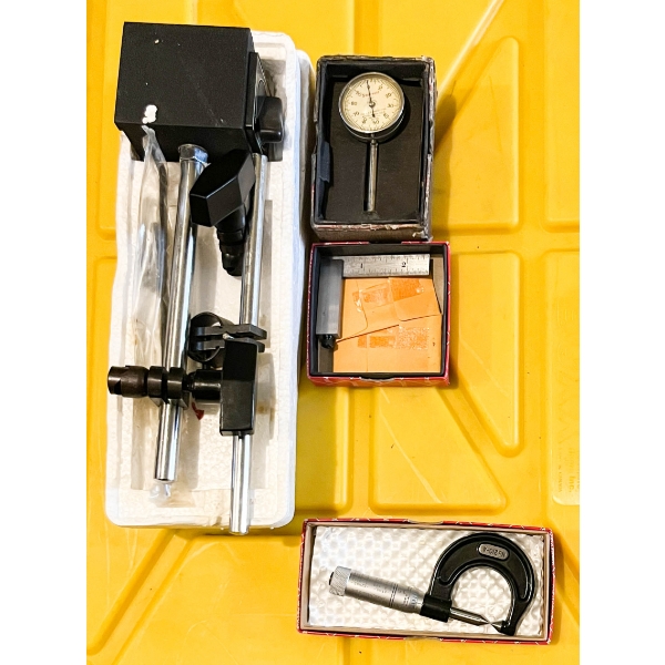 STARRETT OUTSIDE MICROMETER & ASST MEASURING TOOLS
