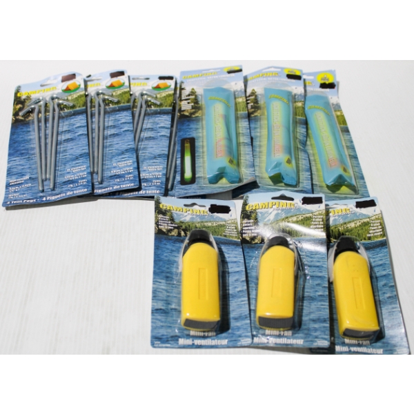 NEW CAMPING GEAR - GLOW STICKS - TENT PEGS ETC.
