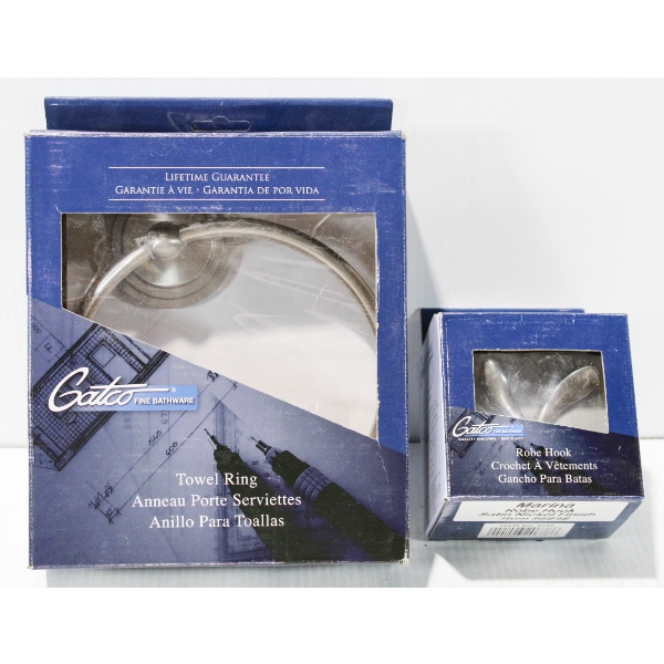 NEW GATCO FINE BATHWARE TOWEL RING & ROBE HOOK
