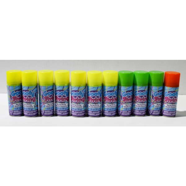 11 X 51G GOOFY SPRAY STRING - GREEN ETC.