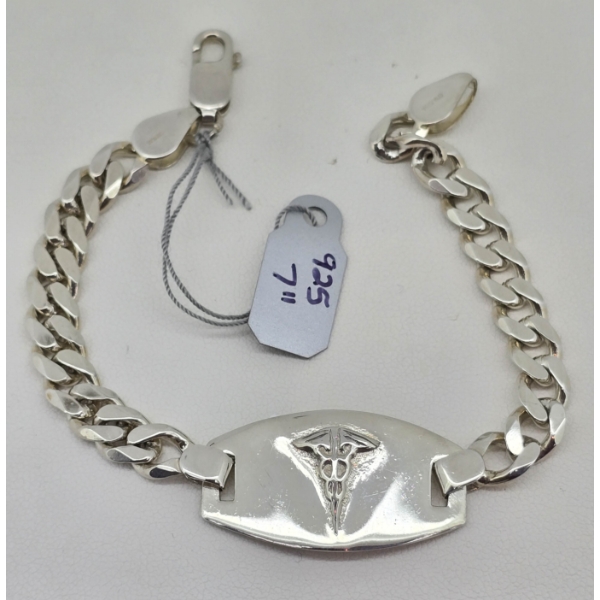.925 SILVER MEDICAL ALERT 7" BRACELET
