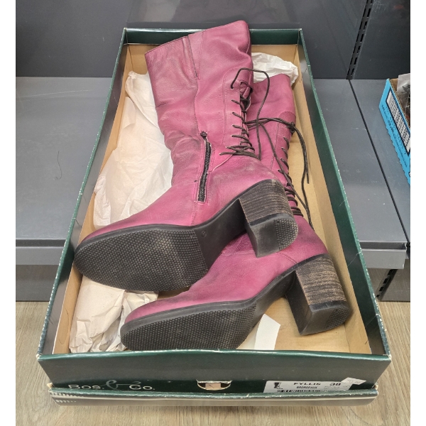 BOS & CO. FYLLIS BRORDEAUX SIZE 38 LADIES BOOTS
