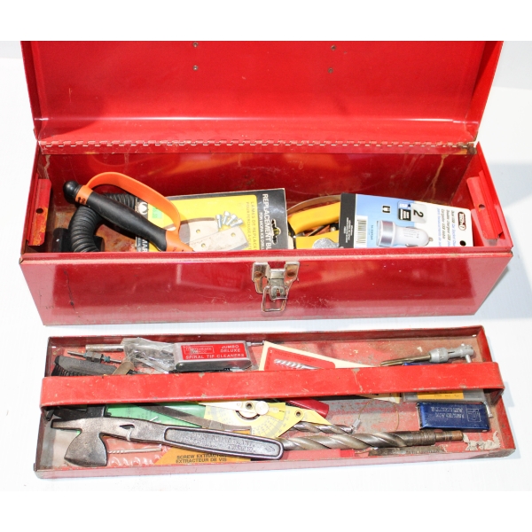 RED TOOLBOX WITH CONTENTS