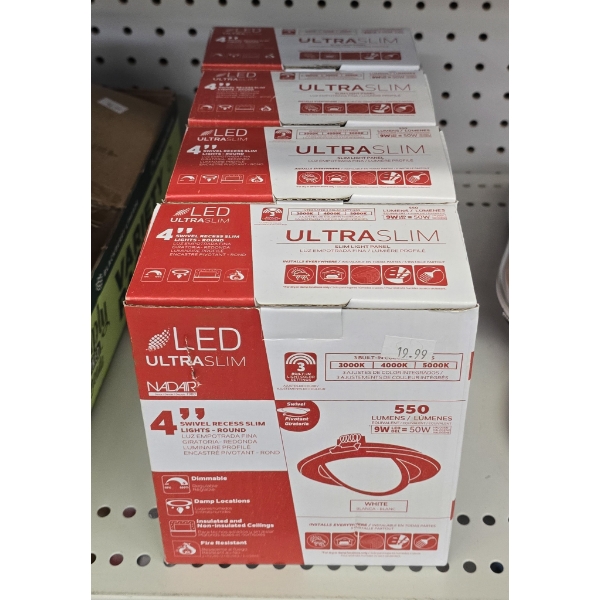 LED ULTRASLIM NADAIR 4" SWIVEL RECESS ROUND SLIM LIGHTS