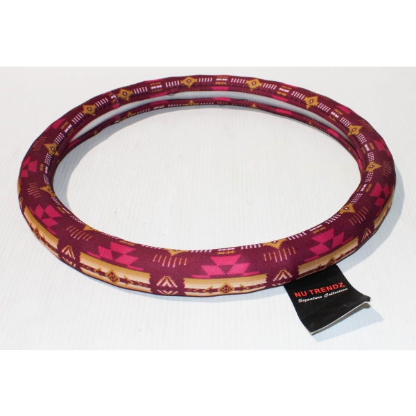 NEW STEERING WHEEL COVER - PURPLE / TAN