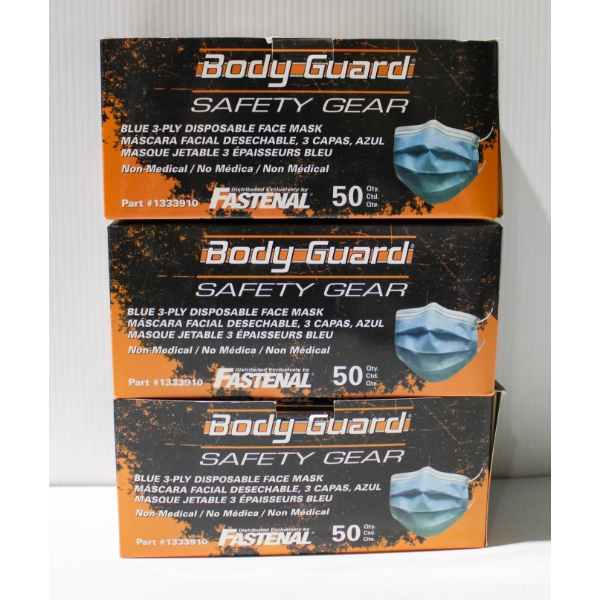3 X 50 FASTENAL BLUE 3-PLY DISPOSABLE FACE MASK
