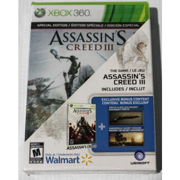 NEW ASSASSIN'S CREED II & III WALMART BUNDLE XBOX 360