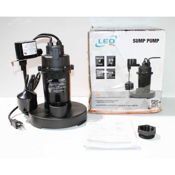 1/3HP LEO SUBMERSIBLE SUMP PUMP - 115V 