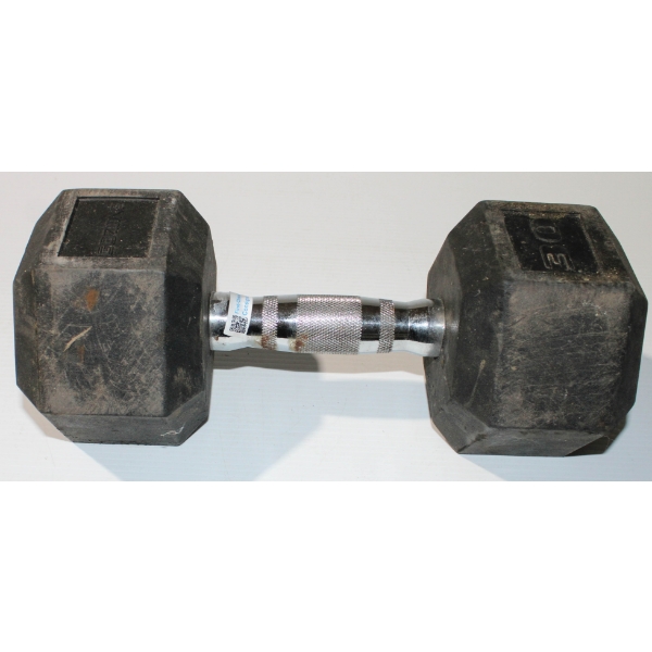 30 LBS GOZONE RUBBER COATED HEX DUMBBELL