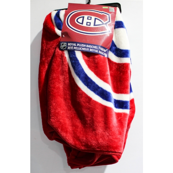 NEW NHL MONTREAL CANADIENS ROYAL PLUSH THROW BLANKET