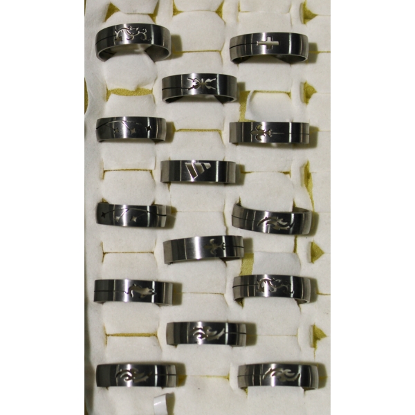 14 MEN'S CUT OUT RINGS - SIZE 25