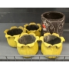 Image 1 : YELLOW FLOWER & BULL THEMED CANDLE HOLDERS