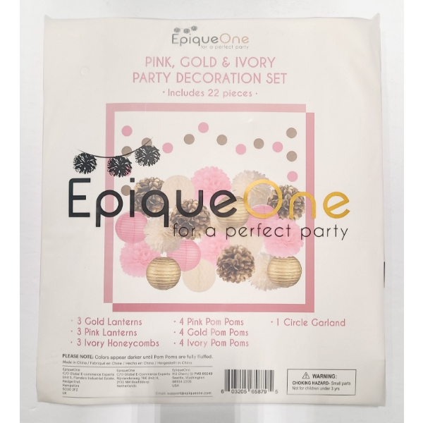 22 PC NEW EPIQUE ONE PARTY DECORATIONS