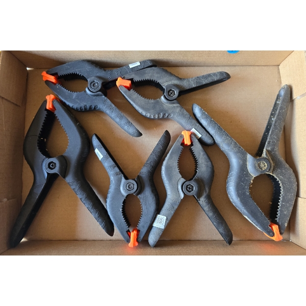 SIX ASSORT. TABLE CLAMPS