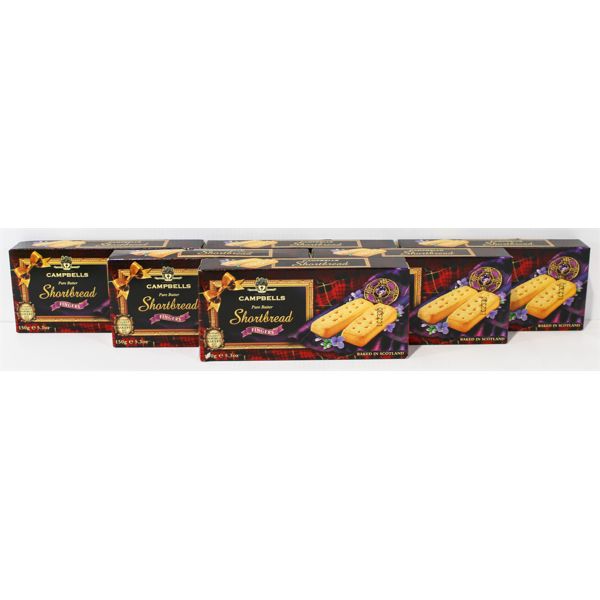 6 BXS X 150G CAMPBELLS PURE BUTTER SHORTBREAD COOKIE FINGERS