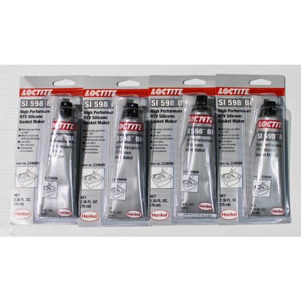 4 X 70ML LOCTITE SI 598 BK RTV SILICONE GASKET MAKER