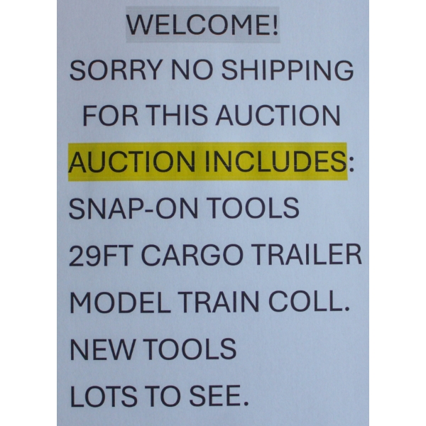 SORRY, NO SHIPPING FOR THIS AUCTION
