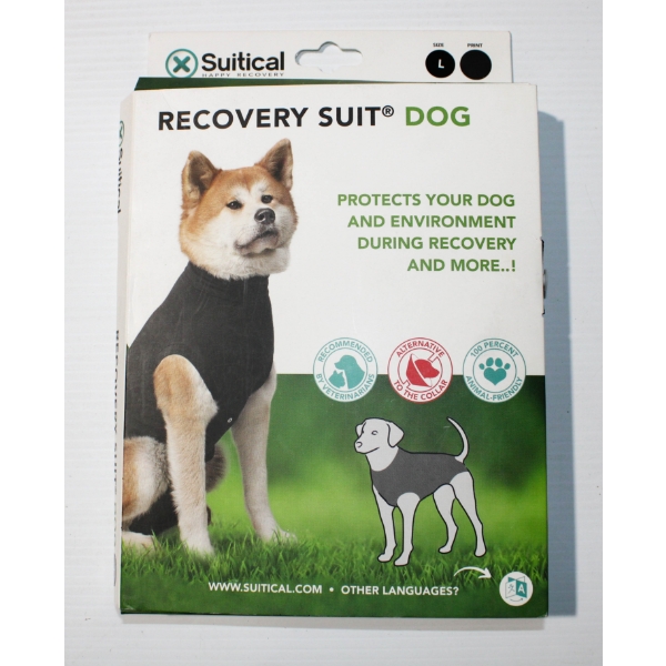 NEW SUITICAL DOG SURGERY RECOVERY SUIT - L BLK
