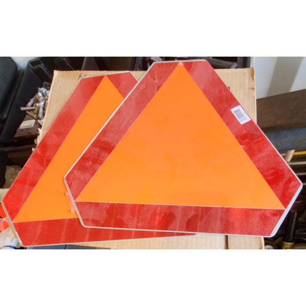 2 METAL SLOW MOVING SIGNS