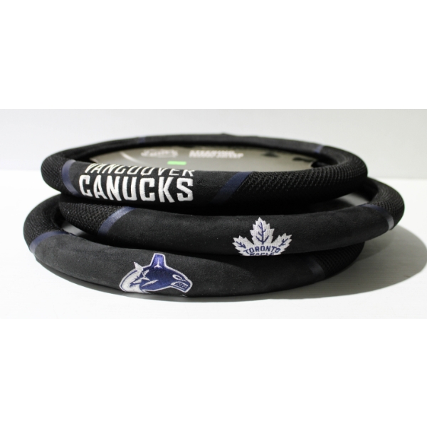 3 NEW NHL FANMATS STEERING COVERS - TORONTO MAPLE LEAFS ETC.