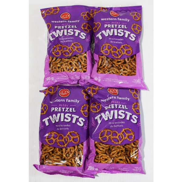 4 PKS X 200G WESTERN FAMILY MINI PRETZEL TWISTS