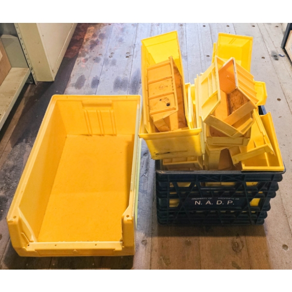 ASSORT. YELLOW PARTS BINS / ORGANIZERS