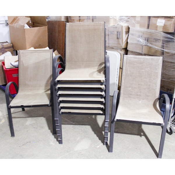 8 STACKABLE OUTDOOR PATIO CHAIRS