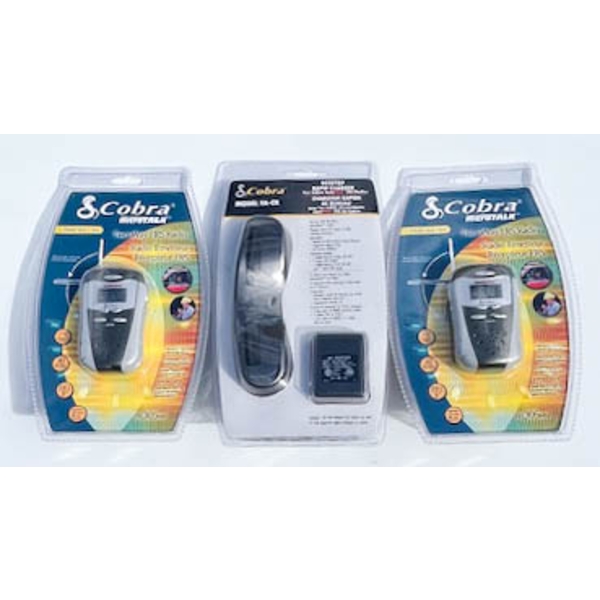 NEW COBRA DESKTOP RAPID CHARGER & 2 NEW TWO-WAY FRS RADIOS