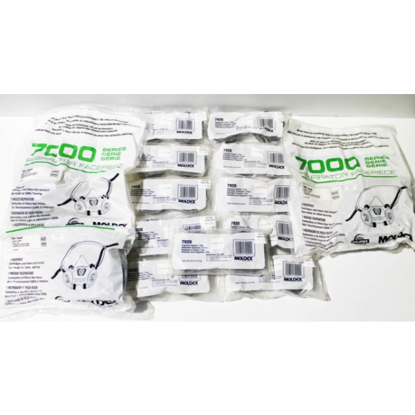 ASST. MOLDEX 7001 FACE PIECES & PIGGY BACK ADAPTERS