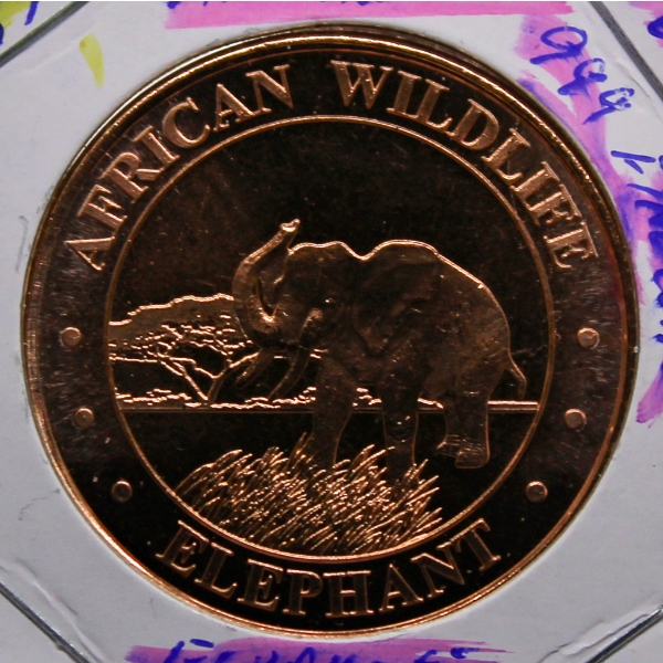 1OZ AFRICAN WILDLIFE .999 FINE COPPER COIN