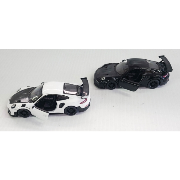 2 DIECAST PULL BACK PORCHES WHITE & BLACK