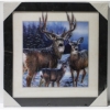 Image 1 : 3D LENTICULAR FRAMED HOLOGRAM WALL ART - DEER FAMILY