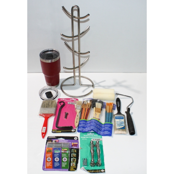 COFFEE MUG HOLDER - YETI TUMBLER - PAINT BRUSHES ETC
