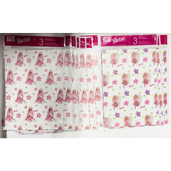 10 ASST BARBIE GIFT WRAPPING PAPER 