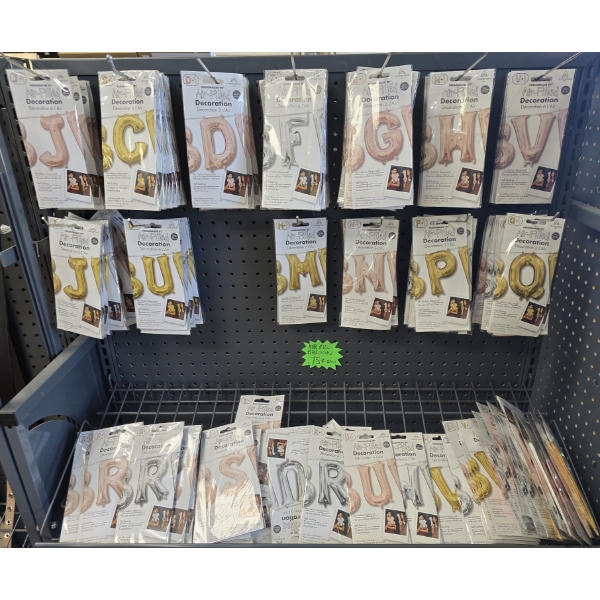 ASSORT. AIR-FILLED DECORATION LETTERING